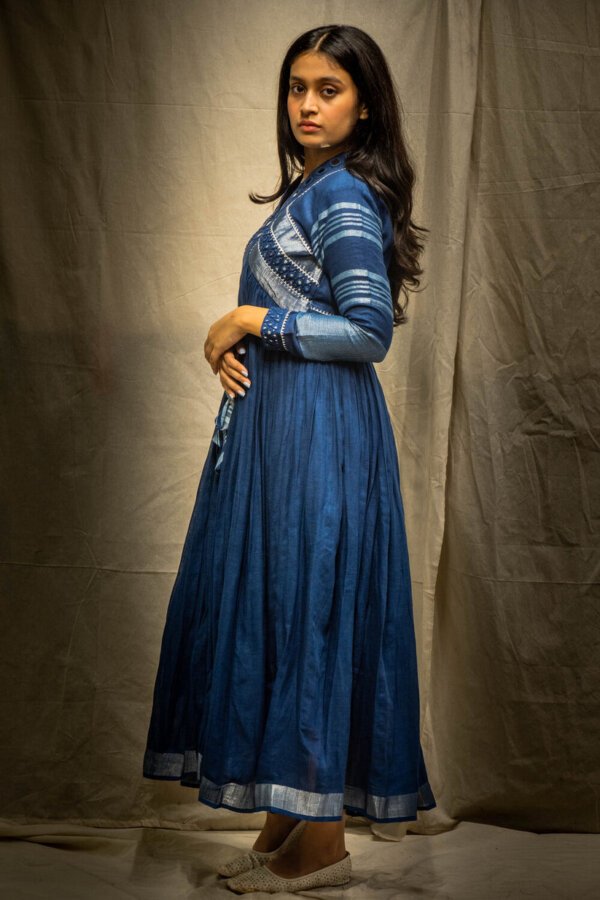 Premium Cotton Embroidery And glasss Work Party Gown - Image 3