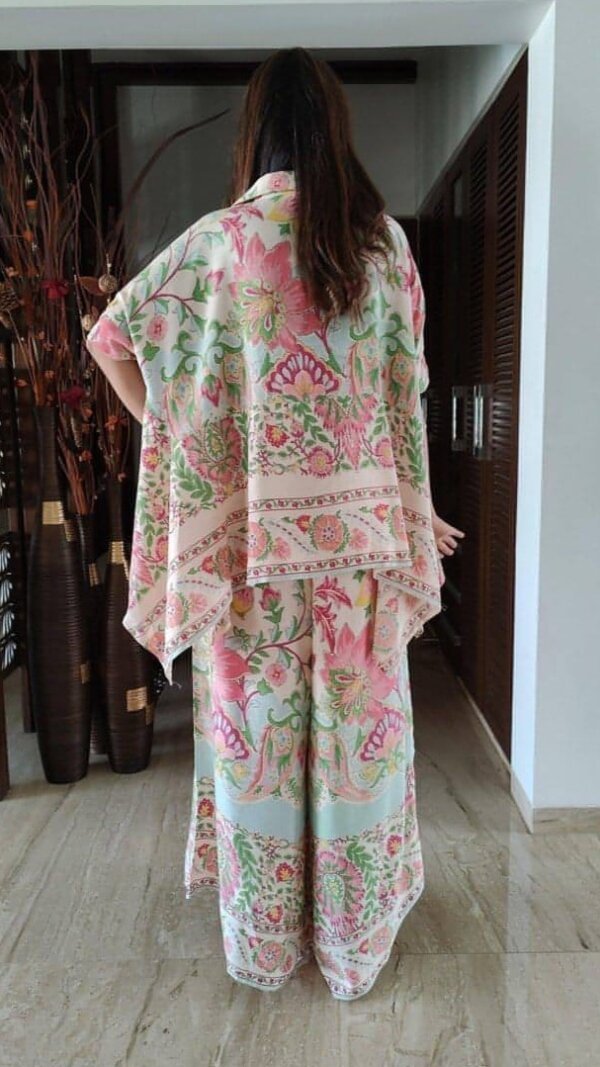.White kaptan Kurta And Pant Set With Digital Printed Work - Image 3